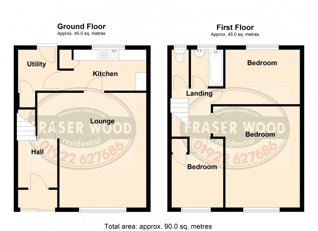 Floorplan for Bloxwich, Walsall, West Midlands