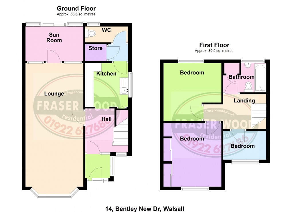 Floorplan for Bentley New Drive, Walsall, West Midlands