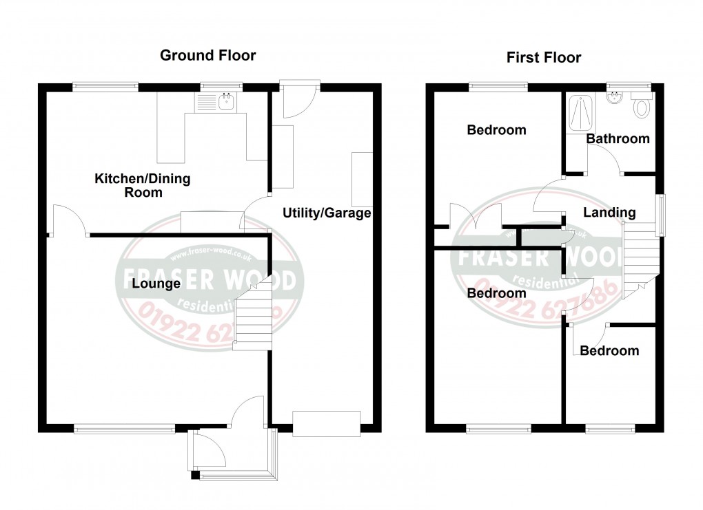 Floorplan for Martingale Close, Walsall, West Midlands