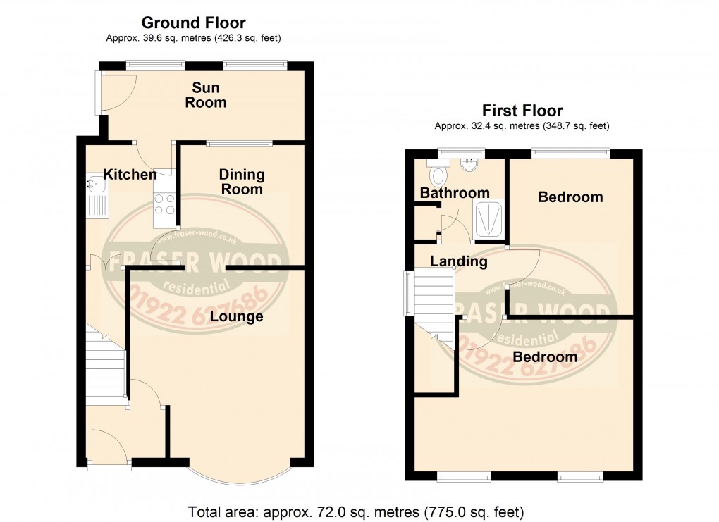 Floorplan for Bloxwich, Walsall, West Midlands