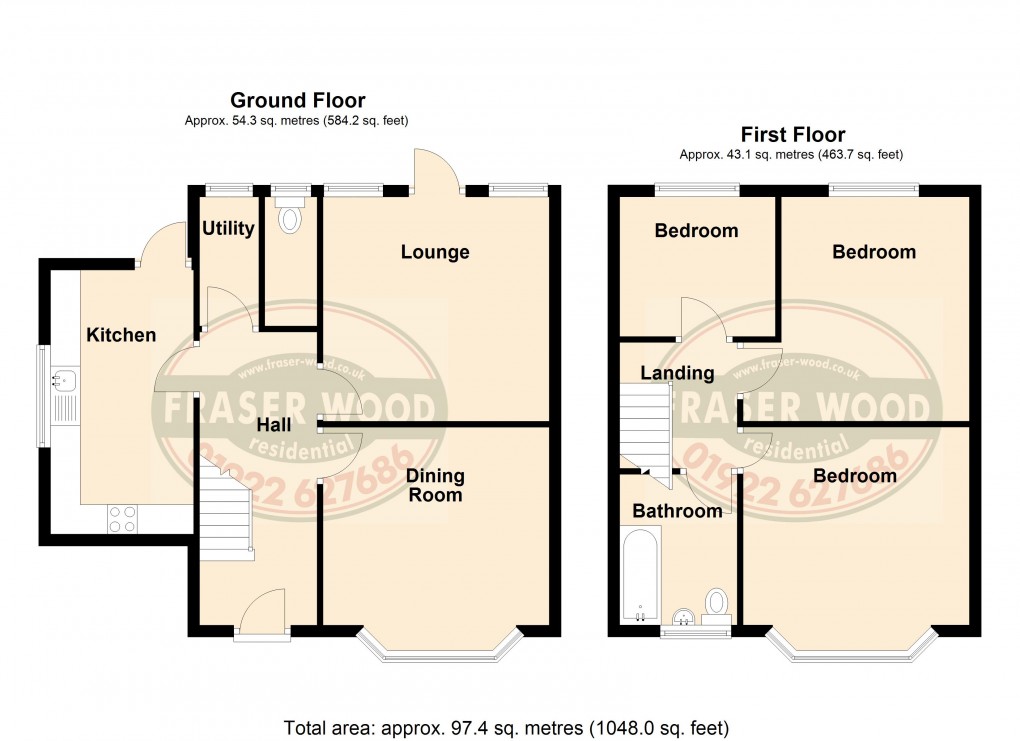 Floorplan for Delves Road, Walsall, West Midlands