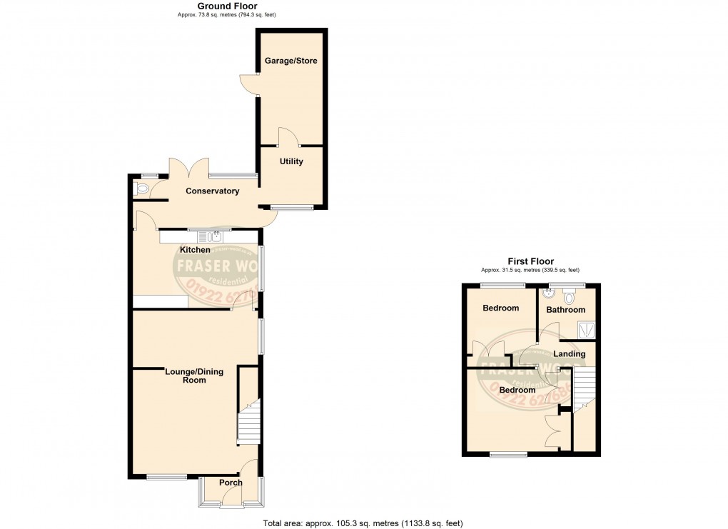 Floorplan for Dickinson Drive, Walsall, West Midlands