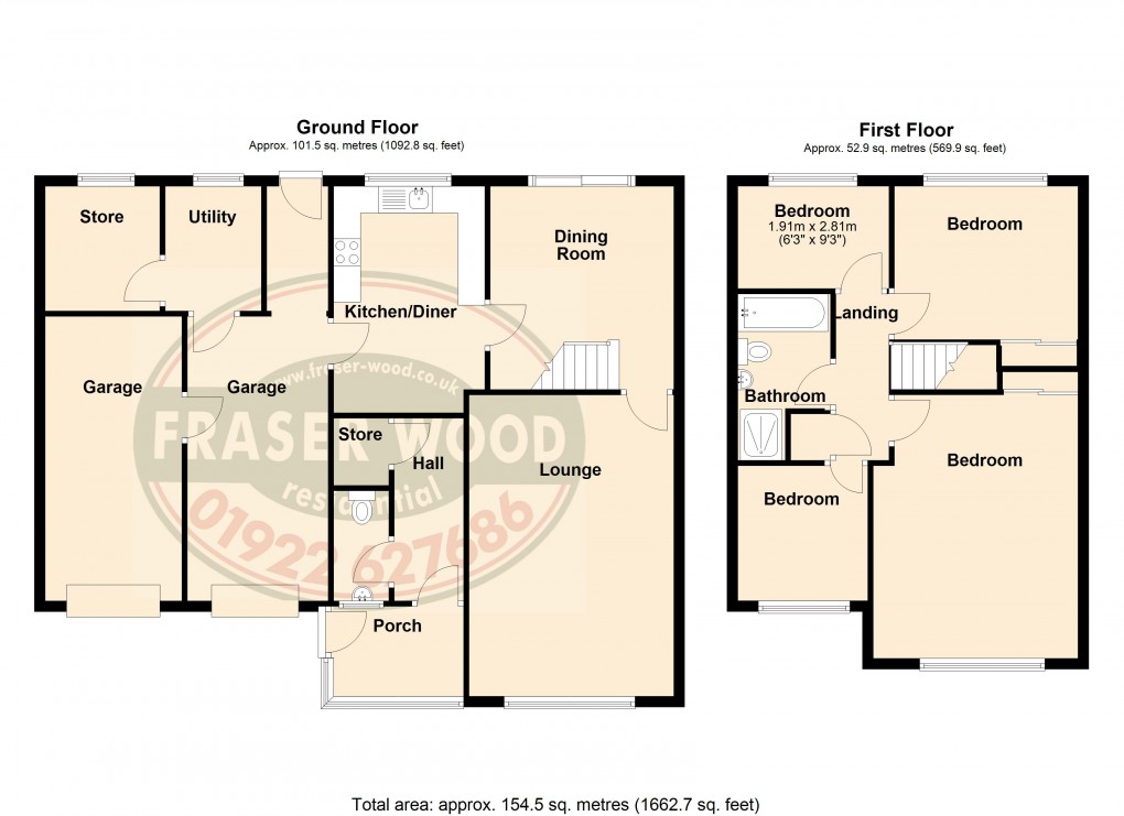 Floorplan for Essington, Wolverhampton, West Midlands