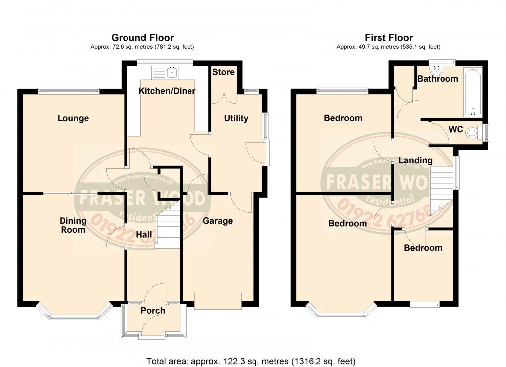 Floorplan for Delves, Walsall, West Midlands