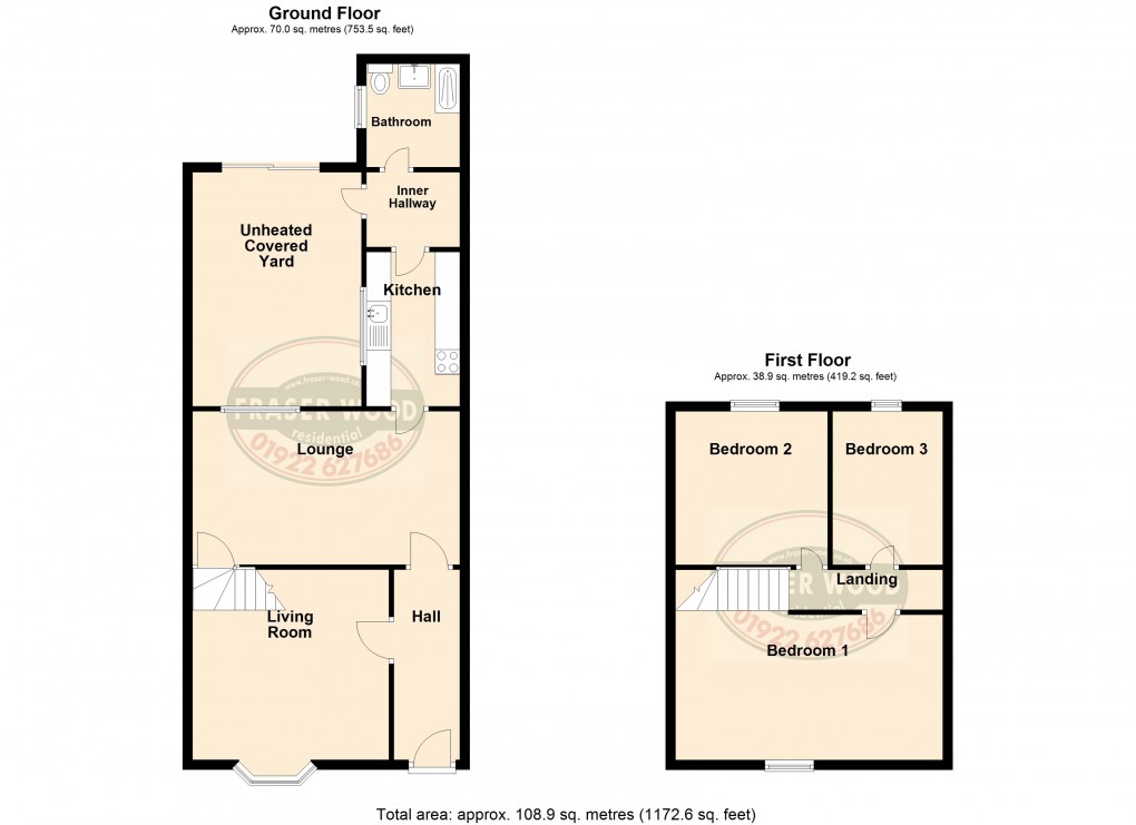Floorplan for The Butts, Walsall, West Midlands