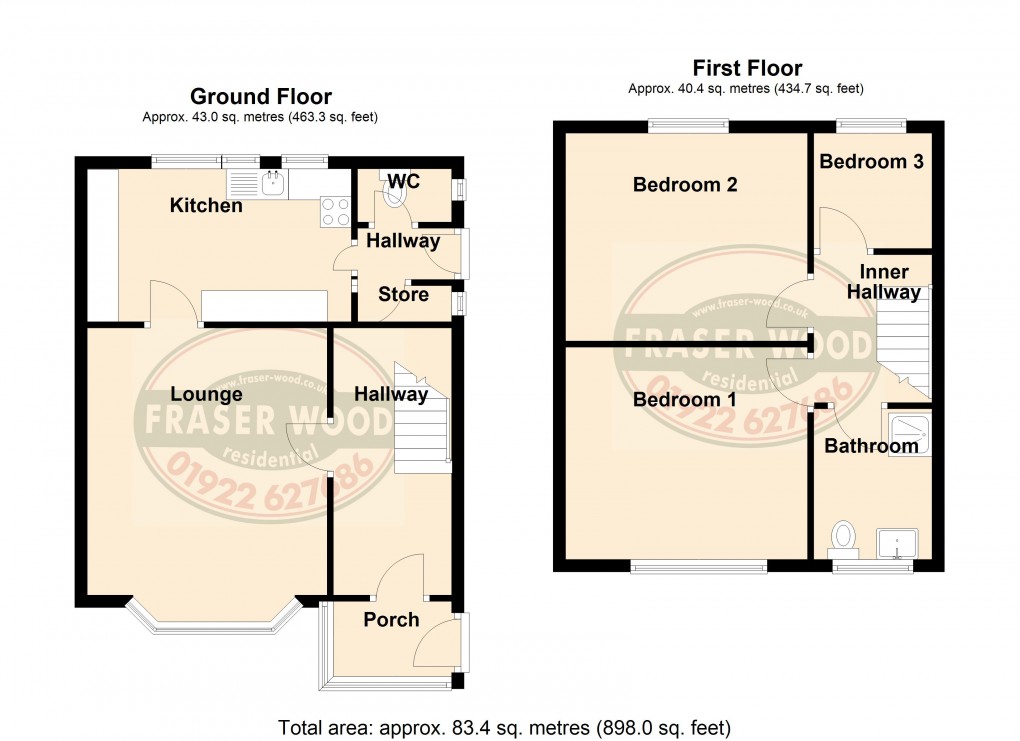 Floorplan for Coalpool Lane, Walsall, West Midlands