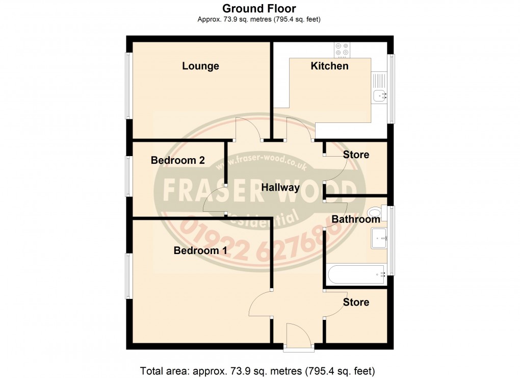 Floorplan for Moorside Gardens, Walsall, West Midlands