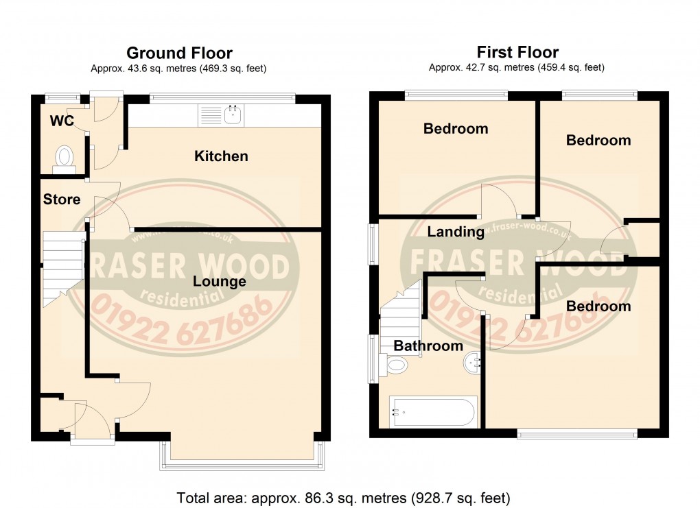 Floorplan for Bloxwich, Walsall, West Midlands