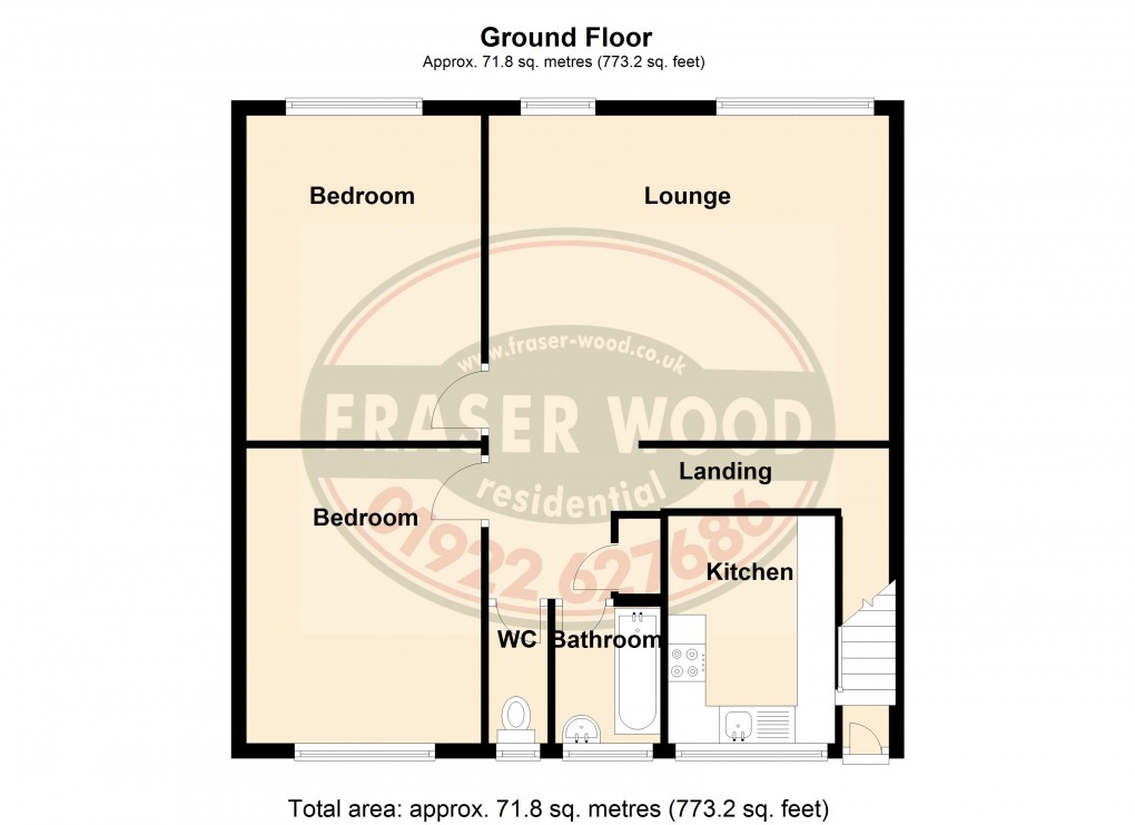 Floorplan for Walstead Close, Walsall, West Midlands