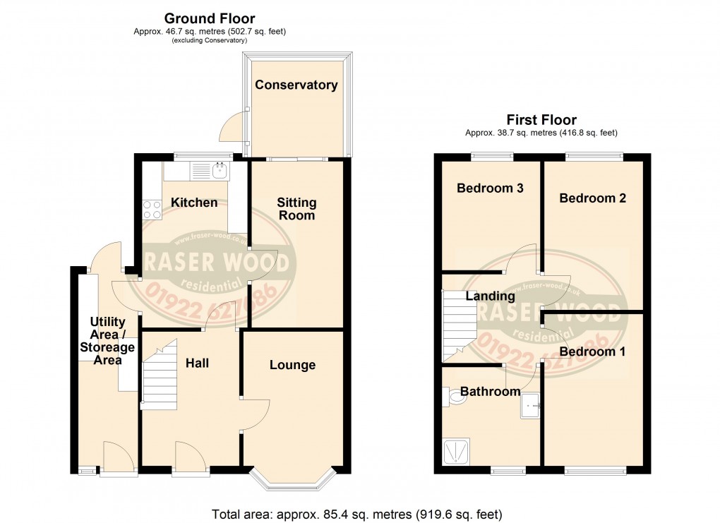 Floorplan for Delves, Walsall, West Midlands